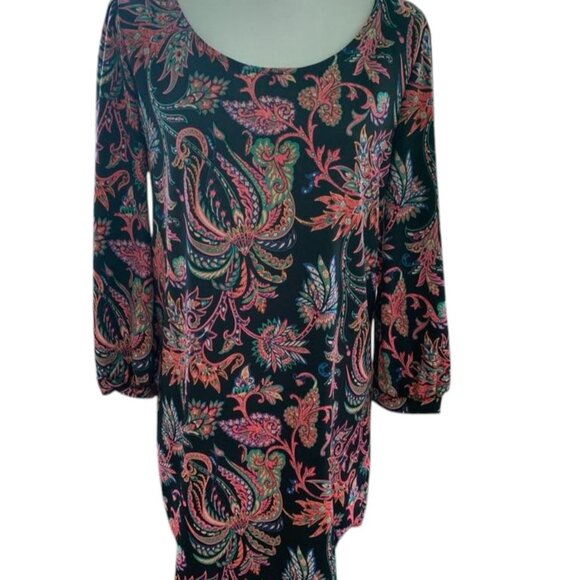 Black Multi Colored Light Weight Mini Dress Size Medium by SAGE NWT - Picture 5 of 5